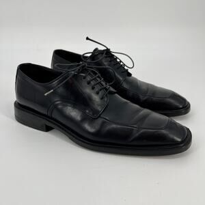 To Boot New York Mens Oxford Dress Shoe 8 Apron Toe Lace Up Black Leather Italy